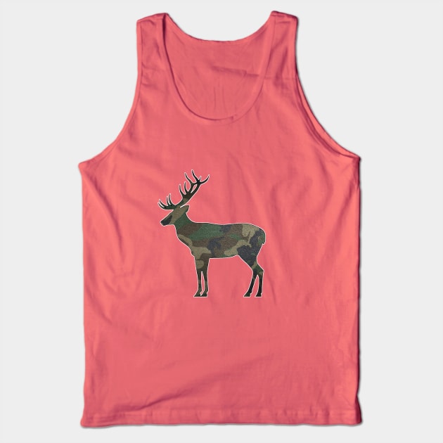 Camo Deer - 1 Tank Top by Brightfeather